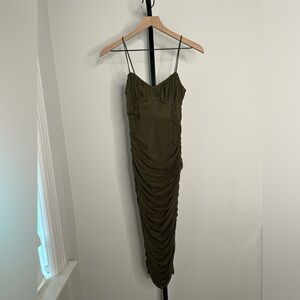 Hello Molly Olive Green Midi Dress